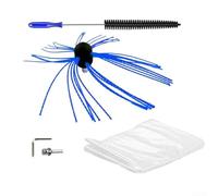 Kit di spazzole rotanti flessibili per la pulizia del camino, per la rimozione di detriti di canna fumaria con testina in nylon, include chiave e foglio di plastica per la raccolta della polvere (B)