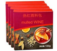 Kit di Spezie per Vin Brulé, 122g di Bustine di Spezie Premisurate, per Preparare Il Tradizionale Vin Brulé Delle Feste, Facile da Usare con Vino Rosso e Sidro di Mele(488g)