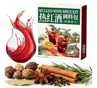 Kit di Spezie per Vin Brulé in 4 Confezioni con Cannella, Chiodi di Garofano e Anice Stellato, per Sidro di Mele, Vin Brulé, Glühwein, Hot Toddy e Bevande Natalizie