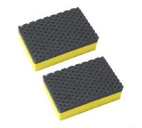 Kit di spugne per auto, 2 pezzi, per la preparazione della superficie prima dell'applicazione di cera sigillante o rivestimento ceramico (giallo)