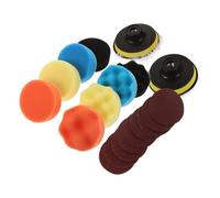Kit di Spugne per Auto da 3 Pollici Autoadesive | Set, Spugna Plastica Carta Ferro, Pressione Uniforme, per Detailing e Cere su Carrozzeria