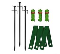 Kit di stabilità per tronchi d'albero con picchetti e corda frangivento per fissare gli alberi contro il vento forte (chiodi neri A)