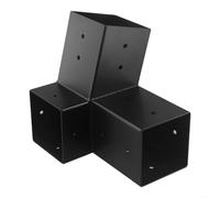 Kit di staffe for montaggio a parete for pergola con tetto inclinato in acciaio, for pali in legno da 4x4 pollici, gazebo for veranda, set di staffe unidirezionali con base (sinistra 15°)(Left 15°)