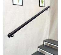 Kit di staffe per corrimano per scale in ferro battuto, 300 cm, colore nero, supporto in metallo resistente per ringhiere delle scale, ideale per la sicurezza e lo stile del corridoio