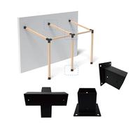 Kit di staffe per pergola 4x4, tra cui 1 base a parete, 1 105° a 4 vie e 1 basi, 1 set di kit di montaggio a parete per tetto inclinato a 15° per estensione, per strutture ombreggianti attaccate a