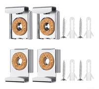 Kit di staffe per specchi in metallo, set completo di 8 staffe con clip e tasselli per un montaggio stabile a parete