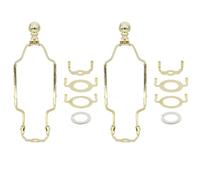 Kit di staffe regolabili per paralume, 17-25 cm, supporto per paralume in metallo per E26/E27 con base angolare a 3 fori, confezione da 2 in nero/oro/argento