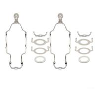 Kit di staffe regolabili per paralume arpa, altezza 17-25 cm, struttura in metallo, per lampade E26/E27 con convertitore E14, nero/oro/argento - 2 set (argento)