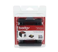 Kit di stampa per badge Evolis Badgy con 100 schede in Pvc da 0,76 cm - nastro m