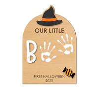 Kit di stampa per bambini - Halloween Footprint o Handprint Art Sign | Ornamento ricordo con pavé stampato per la scuola materna di Natale Famiglia Mamma Mamma, Merili Parents Pathers