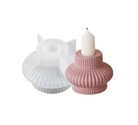 Kit di stampi in silicone per arte in resina, per realizzare candelieri, riutilizzabili, antiaderenti, fai da te, con design testurizzato, per decorazioni domestiche