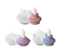 Kit di stampi in silicone per arte in resina, per realizzare candelieri, riutilizzabili, antiaderenti, fai da te, con design testurizzato, per decorazioni domestiche