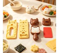 Kit di stampi per palline di riso, carini cartoni animati per sushi per | Materiale plastico per uso alimentare, facile da usare per i bambini, ideale per creare belle forme di sushi C