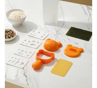 Kit di stampi per palline di riso, carini cartoni animati per sushi per | Materiale plastico per uso alimentare, facile da usare per i bambini, ideale per creare belle forme di sushi A