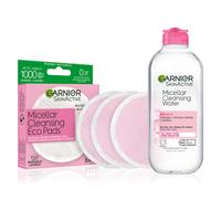 Kit di starter per acqua e eco pad garnier e cuscinetto per il trucco per il viso e un rimborso del trucco da 3 pezzi e set di ridotti riutilizzabili