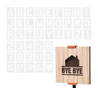 Kit di stencil a forma di lettera 'alfabeto, 42 pezzi, stencil riutilizzabili con lettere e numeri, kit di stencil ad incastro per dipingere su legno, parete, tessuto, roccia, cartelli, progetti