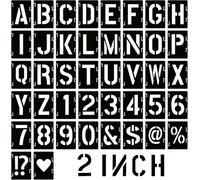 Kit di stencil con lettere e numeri, 5 cm, 42 pezzi, riutilizzabili, stencil ad incastro per dipingere su legno, parete, tessuto, roccia, segno, progetti artistici fai da te