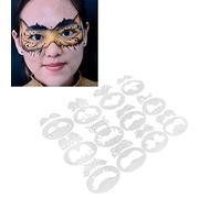 Kit di stencil per il viso Nutriess, set di 12 stencil temporanei morbidi riutilizzabili per bambini e adulti per feste di Halloween