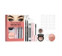 Kit di stencil per sopracciglia e sopracciglia, per modellare le sopracciglia, kit per trucco con matita e pennello in gel