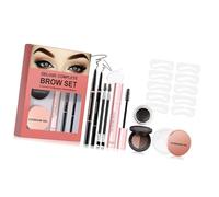 Kit di stencil per sopracciglia e sopracciglia, per modellare le sopracciglia, kit per trucco con matita e pennello in gel