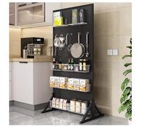 Kit Di Stoccaggio Per Due Pannelli Forati In Metallo, Organizzatore Per Pannelli Forati Da Pavimento, Organizzatore Mobile Per Utensili Con Ruote E 20 Ganci, Per Supermercati(nero,50x40x120 cm)