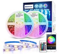 Kit di strisce LED RGBW WiFi da 10 m, controllo smart app, RGB + bianco caldo, strisce di luce cambia colore, Alexa LED Music Sync, controllo vocale, compatibile con Alexa/Google Assistant per