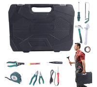 Kit di strumenti di base per la casa,Kit di attrezzi per la casa | Kit di strumenti da 39 pezzi con trapano Kit di strumenti di base per proprietari di case - Set di scatole d