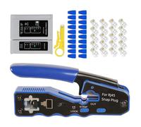 Kit di strumenti di crimping - crimper a crollo | Set di morsetti per cavi di rete | Compact RJ45 RJ11 Crimper con stripping di taglio di precisione per linee telefoniche Installazioni di networking d