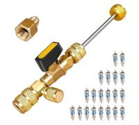 Kit di strumenti di installazione per la rimozione del nucleo della valvola per condizionatore d'aria R32 R410 compatibile con porte SAE da 1/4" 5/16", kit di installazione del nucleo della valvola