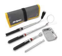 Kit di strumenti di raccolta Hi-Spec da 5 pezzi, strumento di raccolta magnetico con luce LED, specchio di ispezione estensibile e vassoio magnetico con borsa per attrezzi