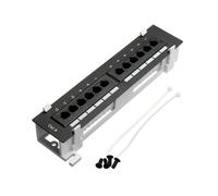 Kit di Strumenti di Rete Pannello Patch CAT6 A 12 Porte RJ45 Rack per Montaggio A Parete con Staffa per Montaggio A Parete su Superficie