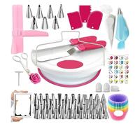 Kit di strumenti for decorare torte, piatto girevole for torte, set di supporto, spatola, beccucci for decorare, fondente fai da te, strumento for pasticceria, 200 pezzi