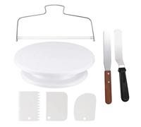 Kit di strumenti for la preparazione torte e decorazioni, include un piatto girevole in plastica for, una spatola for glassare, livellatore for utensili da forno