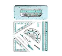 Kit di strumenti geometrici in ABS con bussole, righello, goniometri per disegni tecnici accurati e compiti a casa, kit di misurazione multiuso