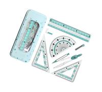 Kit di strumenti in plastica ABS, inclusi insegnanti di bussola, per disegni tecnici accurati e compiti a casa, set per cancelleria portatile