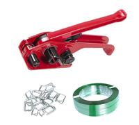 Kit Di Strumenti Manuale Per Reggiatrice Per Pallet,Reggiatrice Manuale Set Da 13-19 Mm(Accessori Inclusi 250 m Di Nastro Flessibile In Fibra Di Poliestere + 100 Ganci Metallici)