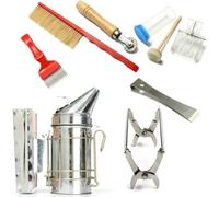 Kit Di Strumenti Per Apicoltura Kit Apicoltura Strumenti Di Avvio Per L'Apicoltura Kit Strumenti Apicoltore 7 Pezzi con Polverizzatore Di Fumo Manuale Usato In Case, Fattorie