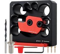 Kit di strumenti per la creazione di tasselli, taglierina regolabile per tasselli da 5/16-3/4 pollici, 8 fori, in lega di alluminio, per bastoni tondi, trapano elettrico, strumento ausiliario per as