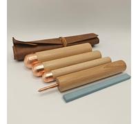 Kit di strumenti per la lavorazione della pietra focaia, include sfaldatrice a pressione e boppers in rame, ideale per professionisti e principianti nel pisolino con pietra focaia