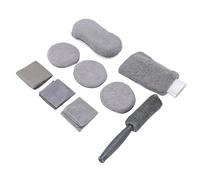Kit di Strumenti per la Pulizia Dell'auto Lavaggio Efficiente Adatto per Guanto Applicatore per Cera Spazzola per Pneumatici per Uso Domestico Materiale in Fibra Set da 9 Pezzi (Set da 9