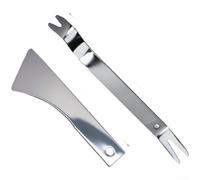 Kit di strumenti per la rimozione automatica del pannello in acciaio inossidabile per autoradio, clip delle portiere e per cruscotto audio con maniglia ergonomica lucida a specchio (C)