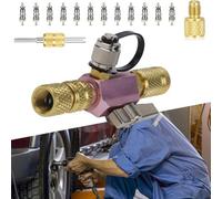 Kit di strumenti per la rimozione del nucleo della valvola HVAC con doppia guarnizione O-Ring include tappo magnetico e due misure da 35,6 cm e 130,6 cm, compatibile con sistemi di refrigerazione e