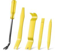 Kit di strumenti per la rimozione delle finiture auto da 5 pezzi - Set di clip di fissaggio per pannelli interni delle portiere per veicoli Utensile per Cuscinetti e Boccole Estrattore(Yellow)