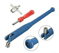 Kit di strumenti per la riparazione di pneumatici di camion con estrattore per stelo valvola pneumatico, rimozione nucleo e ripristino filettatura, per la manutenzione della valvola di moto e auto