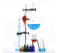 Kit di Strumenti per Laboratorio Chimico Professionale in Vetro, Scienza Industriale con Materiale Didattico per Attrezzature per Esperimenti con Struttura in Ferro