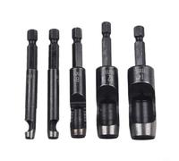Kit di strumenti per punzonatura cava 5 pezzi adattatore esagonale per pelle, materiali sintetici, plastica, gomma, vinile perforazione 5 14 mm dimensioni per uso in officina