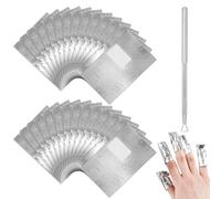 Kit di strumenti per rimuovere le unghie, 100 pezzi, con fogli di alluminio, tamponi di cotone, spingi cuticole e lime per unghie