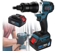 Kit di strumenti per rivetti elettrici automatici senza fili, con batteria, resistente per rivettatura senza sforzo, ideale per varie applicazioni di fissaggio