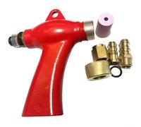 Kit di strumenti per sabbiatrice portatile con ugelli, in lega di alluminio, per rimuovere ruggine e vernice su metallo, vetro, argento rosso (argento)