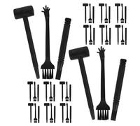 Kit di Strumenti per Scavi Archeologici 20 Set, Plastico Nero | Martello, Scalpello e Spazzola Coordinati, Leggero per Ragazzo Ragazza e Studenti, per Geodi e Materiali Induriti